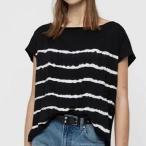 Allsaints Unisex black and white tie dye shirt